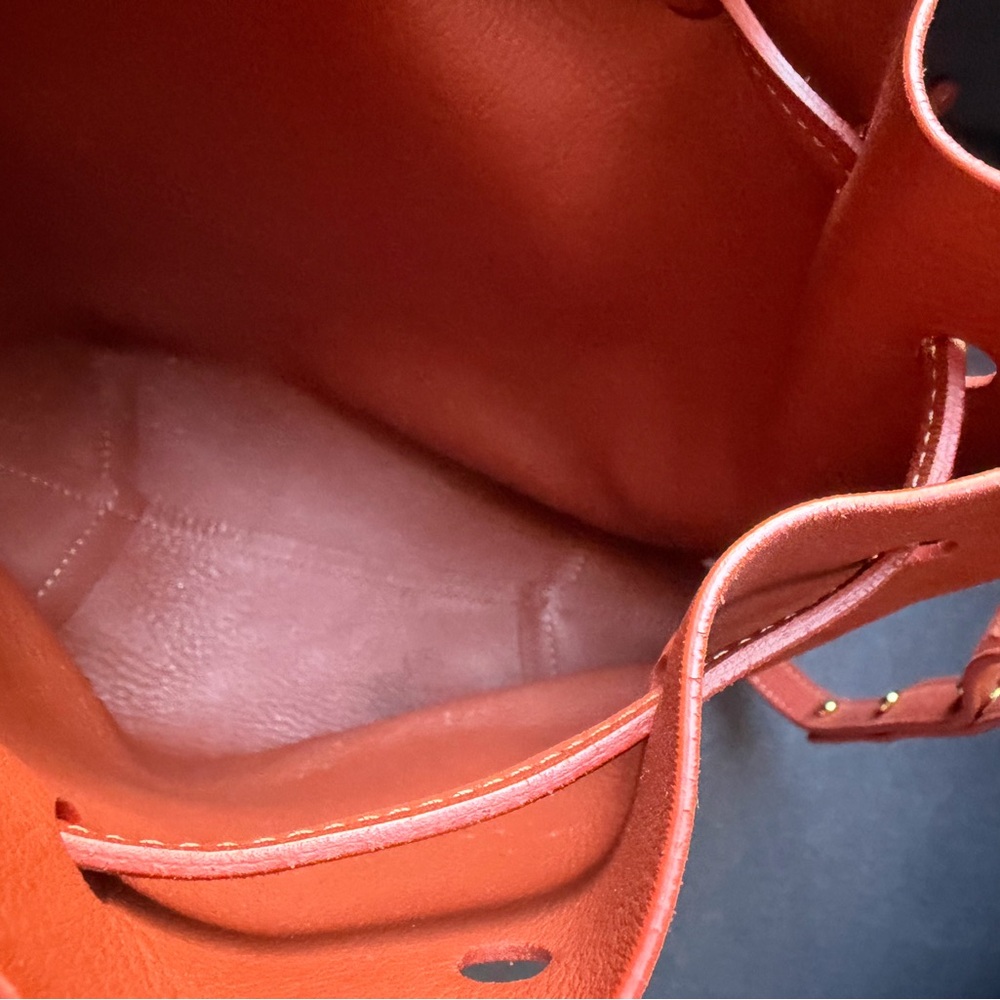 Mansur Gavriel Red Suede Drawstring Crossbody lik… - image 8